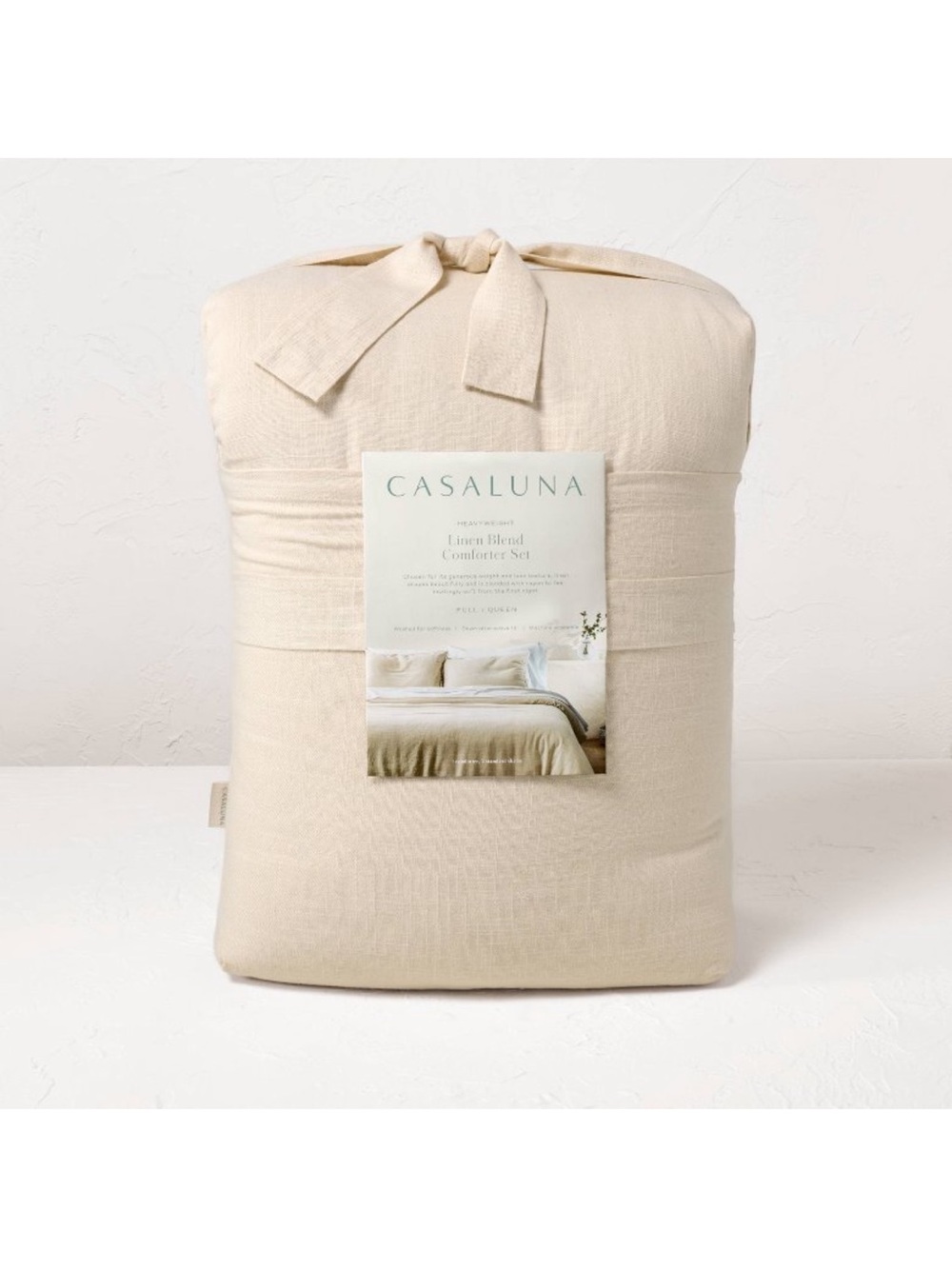 Casaluna F/Q Heavyweight Linen Blend Comforter Set in Natural - Picture 12 of 15
